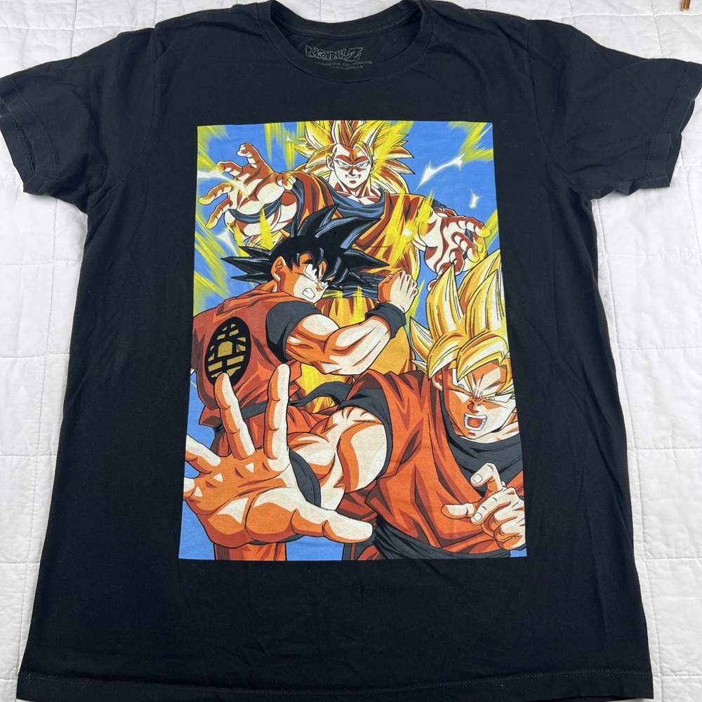 Dragon Ballz Men's Shirt Super Saiyan Goku To Super Saiyan‎ 3 Size L see des H19